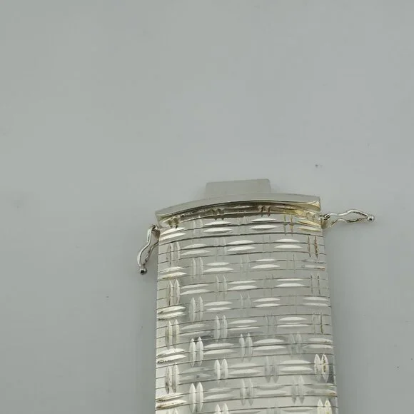 Sterling Silver Bracelet Flexible Diamond Cut Omega 7.5 JTV 925 Italy LIRM